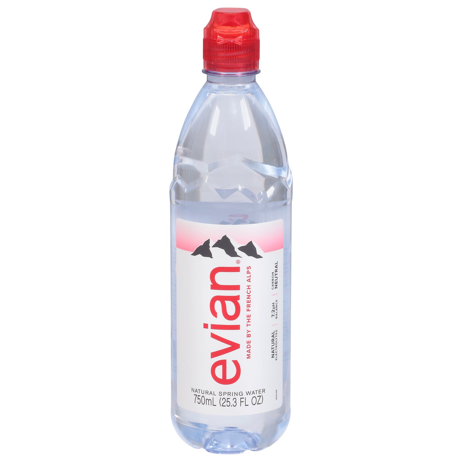 Evian's Spring Water - Spring Water Natural Sport Cap - Case Of 12-25.4 Fluid Ounces - GreatEagleInc