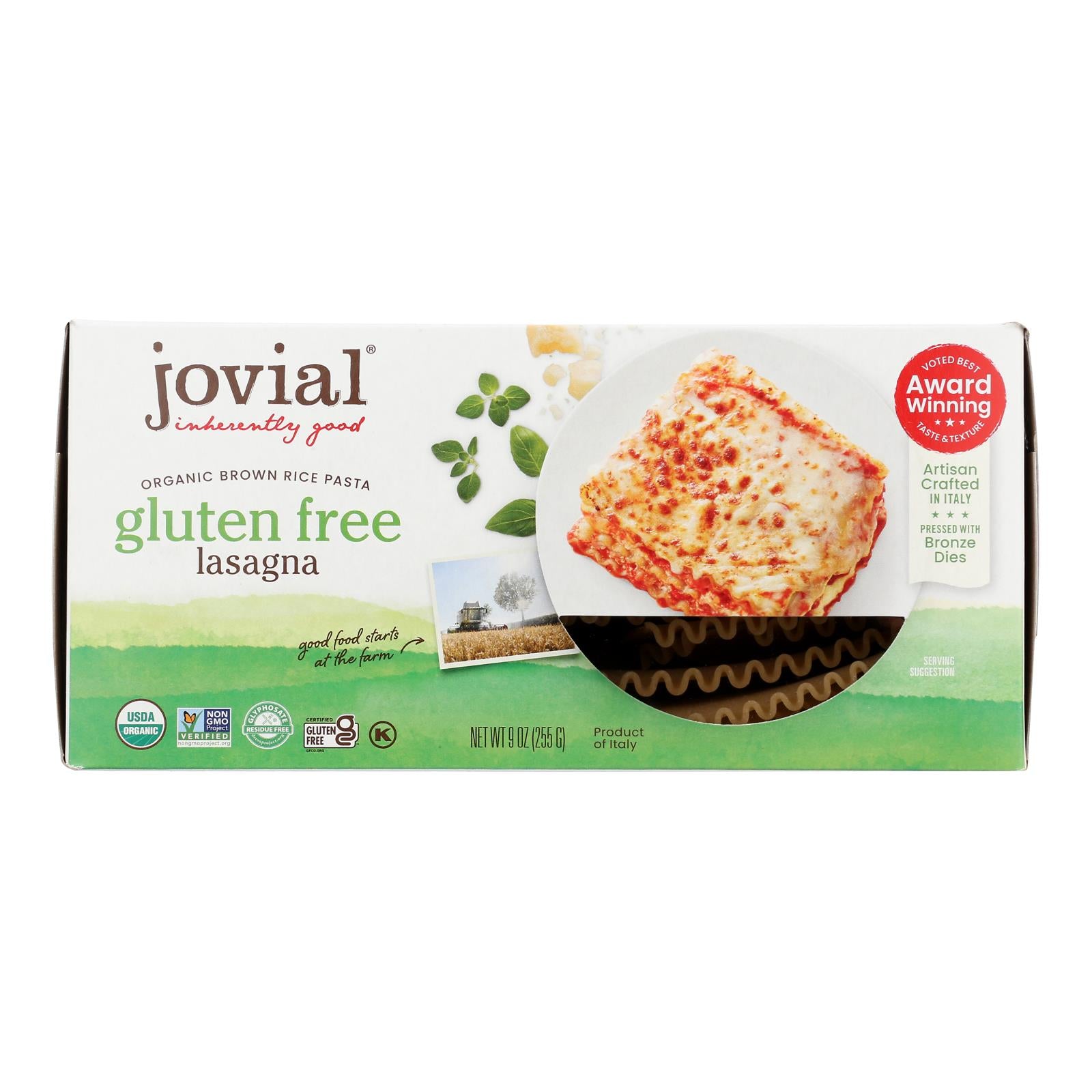 Jovial - Pasta Organic Brown Rice Lasagna - Case Of 6-9 Ounces - GreatEagleInc