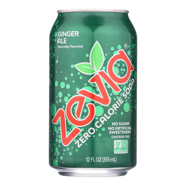 Zevia - Soda Ginger Ale Zero Calorie Can - Case Of 4-6/12 Fluid Ounces - GreatEagleInc