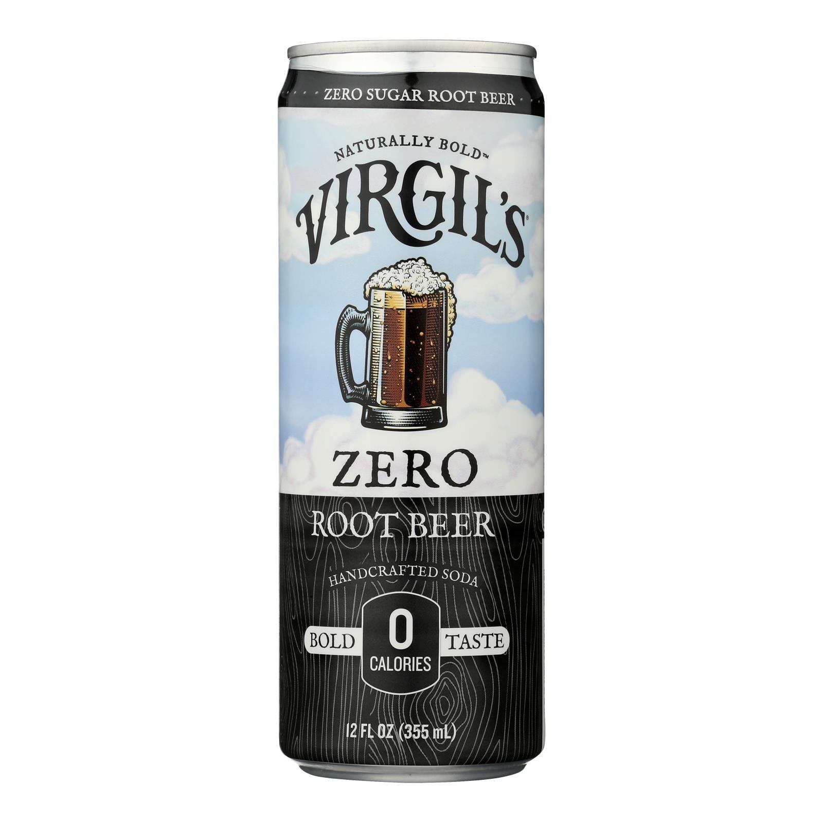 Virgil's - Soda Zero Sugar Root Beer Can - Case Of 6-4/12 Fluid Ounces - GreatEagleInc