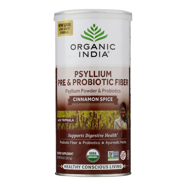 Organic India - Psyllium Organic Prebiotic/probiotic Cinnamon - Case Of 12 - 10 Ounces - GreatEagleInc