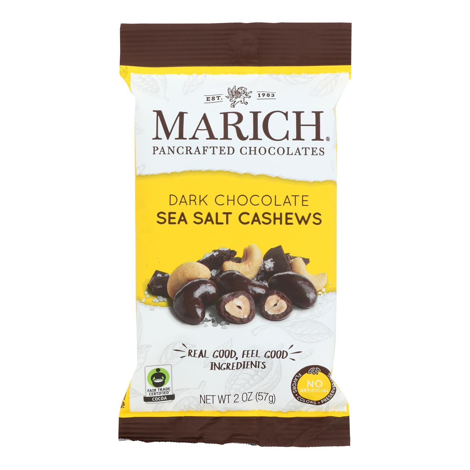 Marich - Cashews Dark Chocolate Sea Salt - Case Of 12 - 2 Ounces - GreatEagleInc