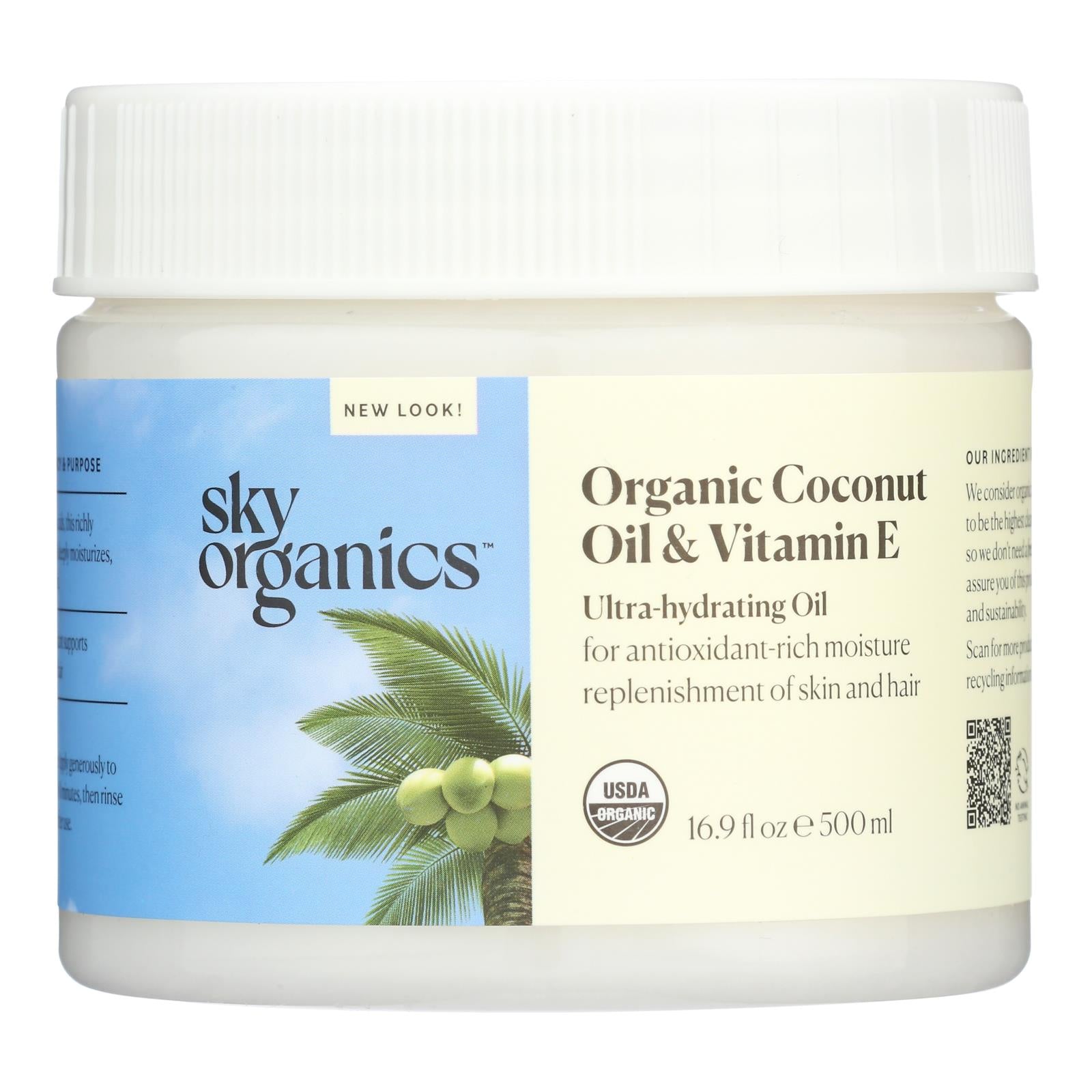 Sky Organics - Coconut Oil Organic Vitamin E Infused - 1 Each-16.9 Fluid Ounces - GreatEagleInc