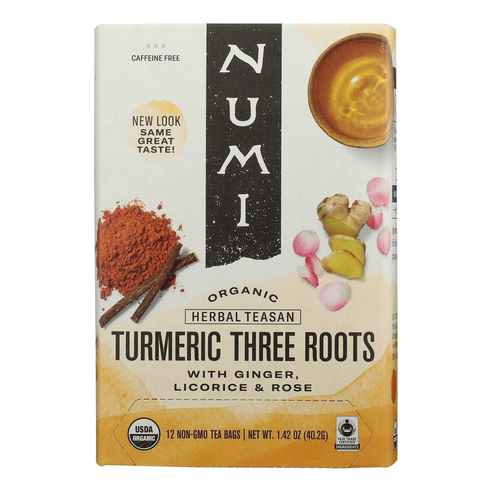 Numi Tea - Tea Organic Turmeric 3 Roots - Case Of 6-15 Bags - GreatEagleInc