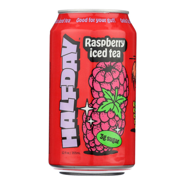 Halfday - Tea Prebiotic Raspberry Iced - Case Of 12-12 Fluid Ounces - GreatEagleInc