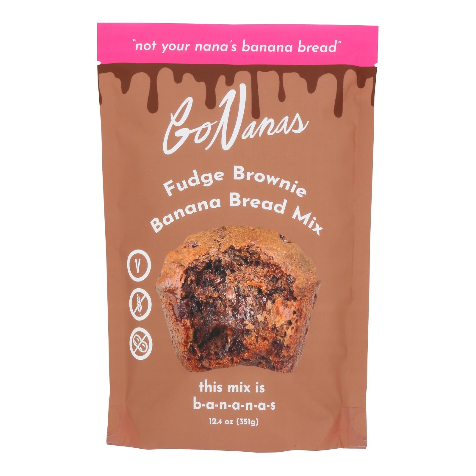 Gonanas - Mixed Banana Bread Fudge Brownie - Case Of 6 - 12.4 Ounces - GreatEagleInc