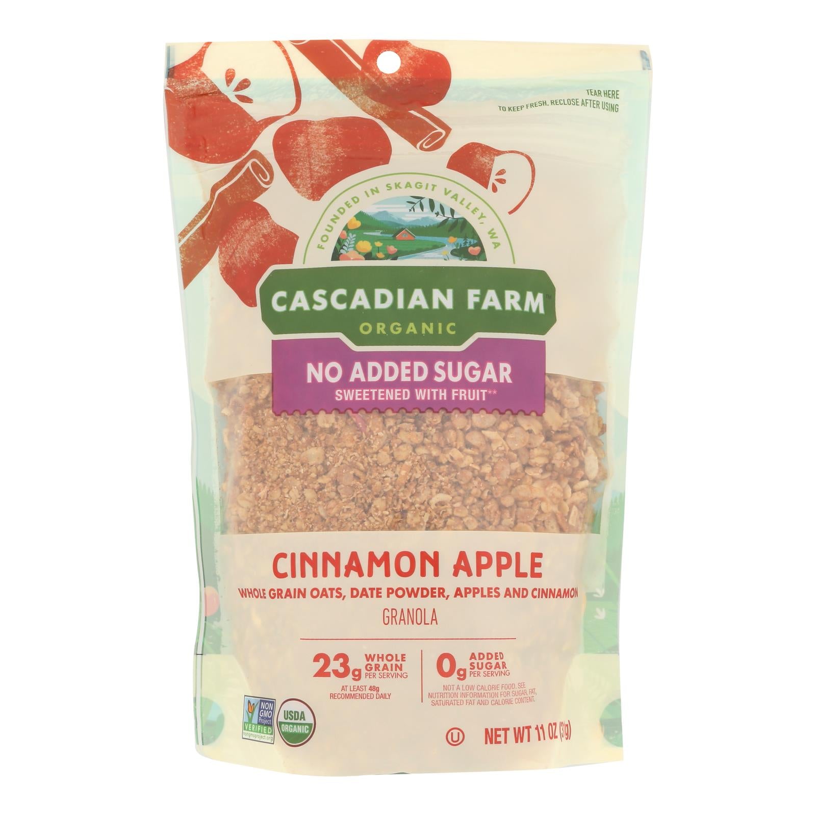Cascadian Farm - Granola Organic Cinnamon Apple - Case Of 4-11 Ounces - GreatEagleInc
