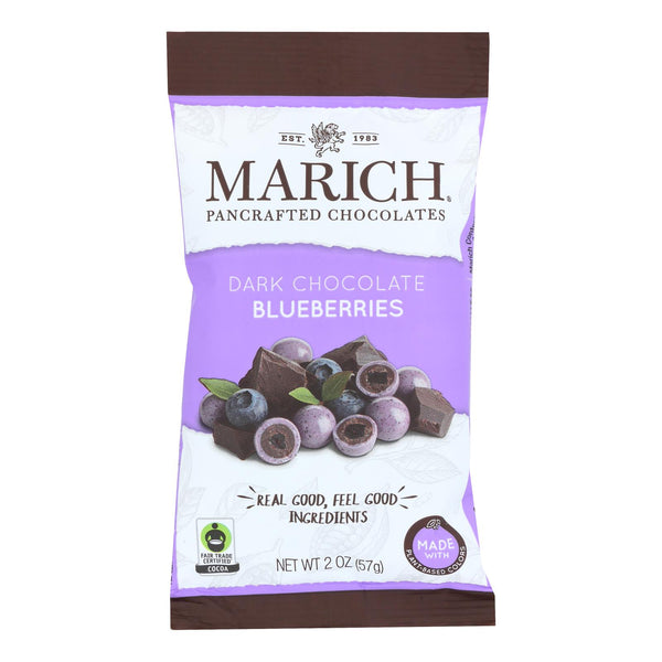 Marich - Dark Chocolate Blueberries - Case Of 12 - 2 Ounces - GreatEagleInc
