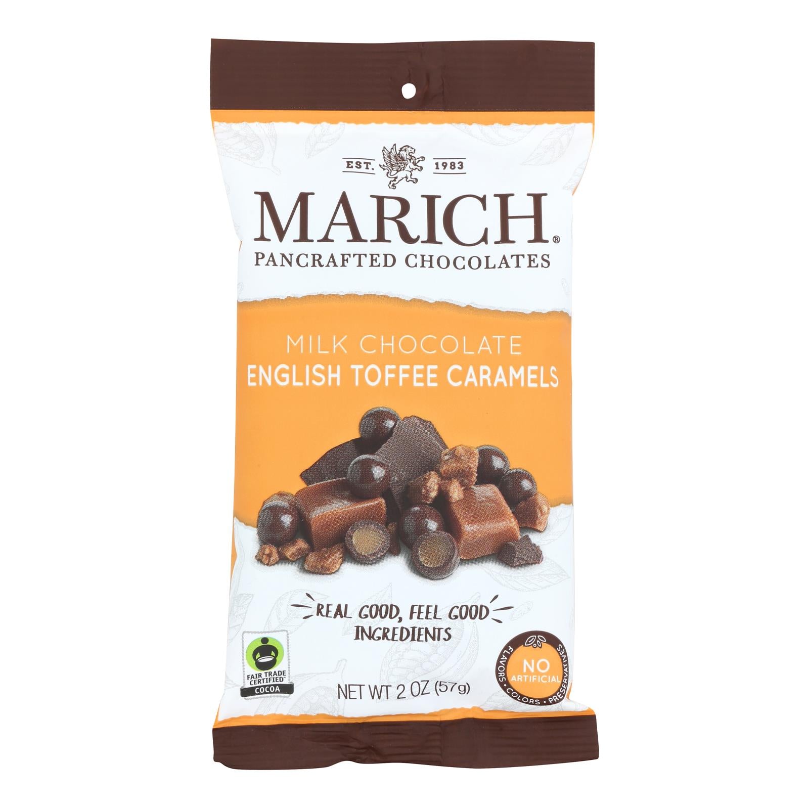 Marich - Caramels English Toffee - Case Of 12-2 Ounces - GreatEagleInc