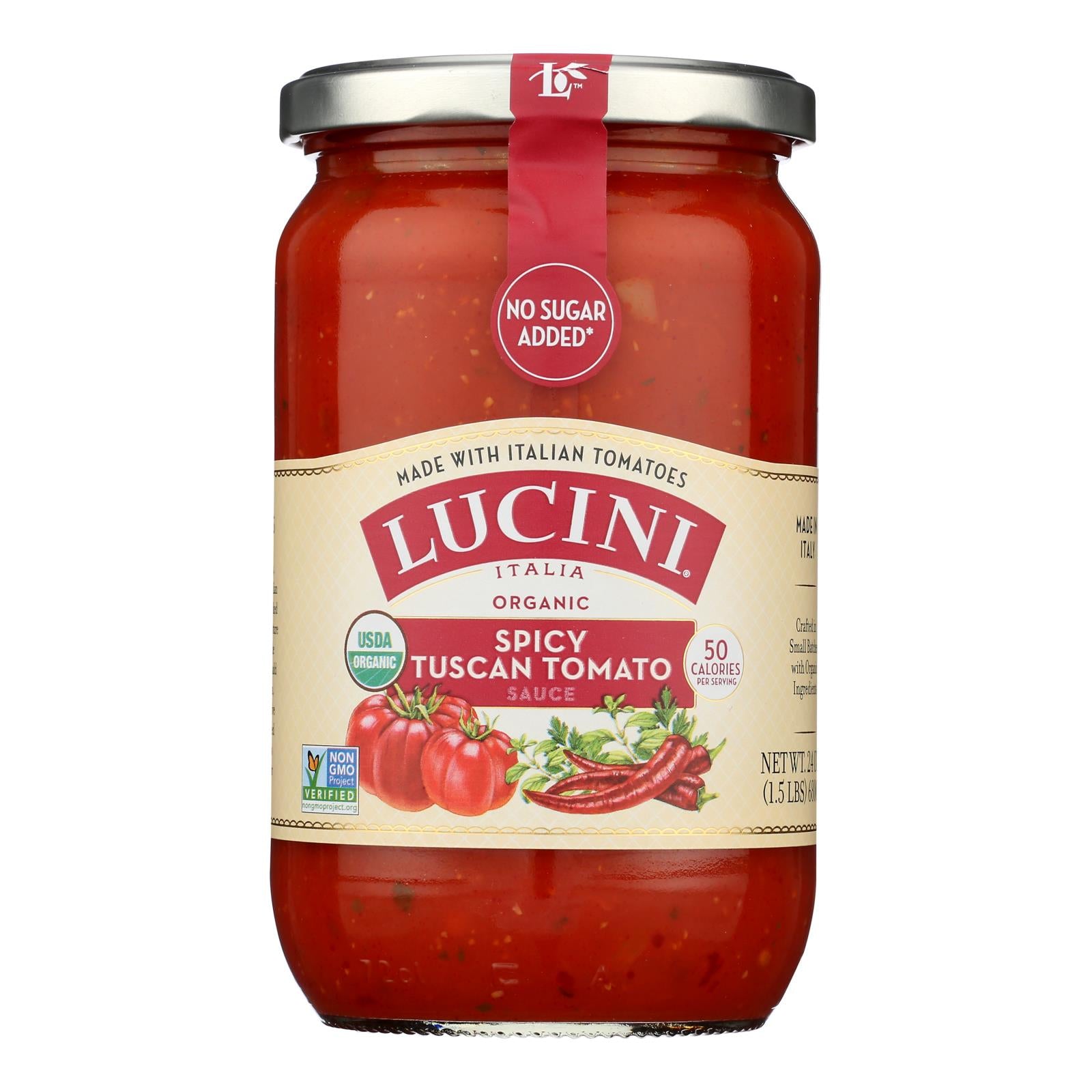 Lucini Italia - Pasta Sauce Organic Spicy Tuscan - Case Of 6-24 Fluid Ounces - GreatEagleInc