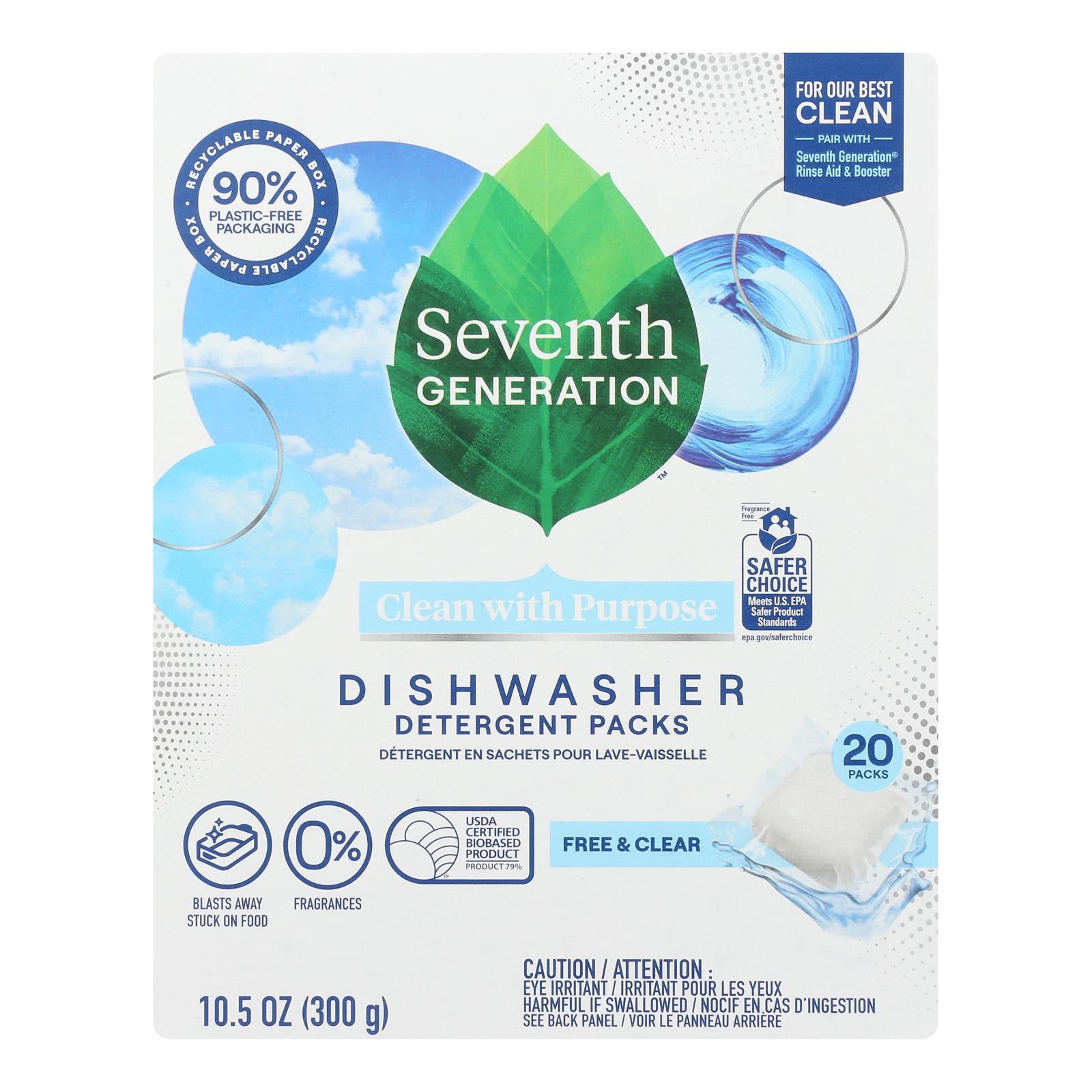 Seventh Generation - Automatic Dish Pacs Fragrance & Clear - Case Of 6-20 Count - Home & Garden