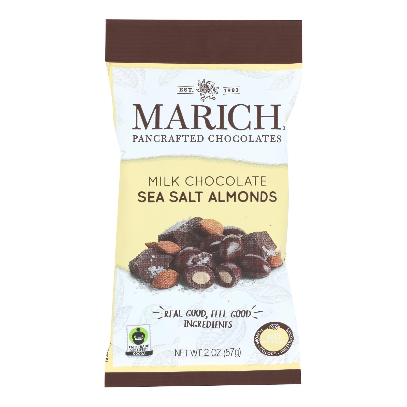 Marich - Almonds Milk Chocolate Sea Salt - Case Of 12 - 2 Ounces - GreatEagleInc