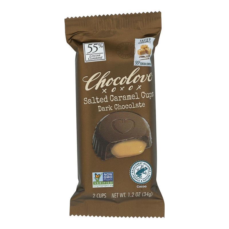 Chocolove - Cup Salted Caramel Dark Chocolate - Case Of 10 - 1.2 Ounces