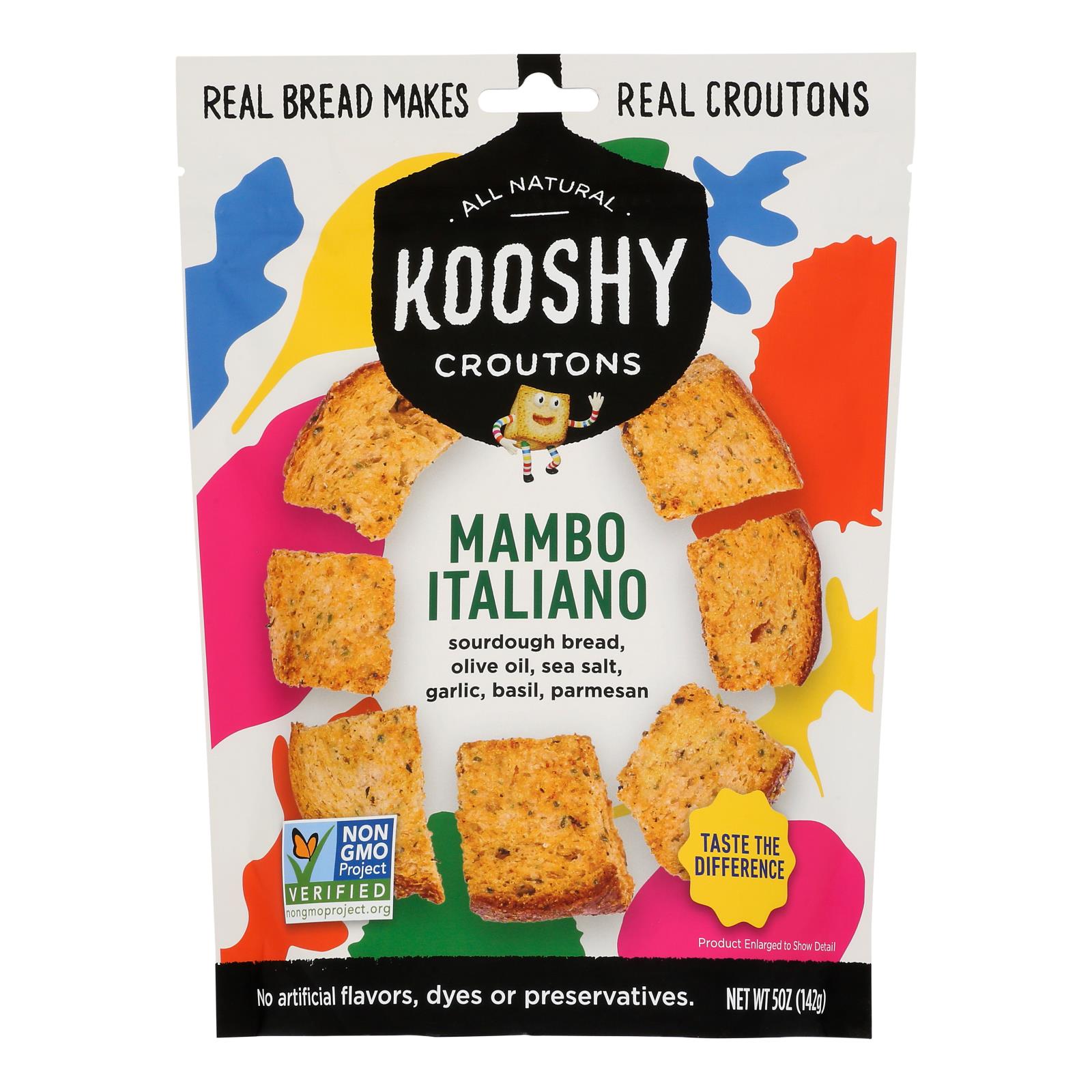 Kooshy Croutons - Croutons Mambo Italian - Case Of 6-5 Ounces - GreatEagleInc