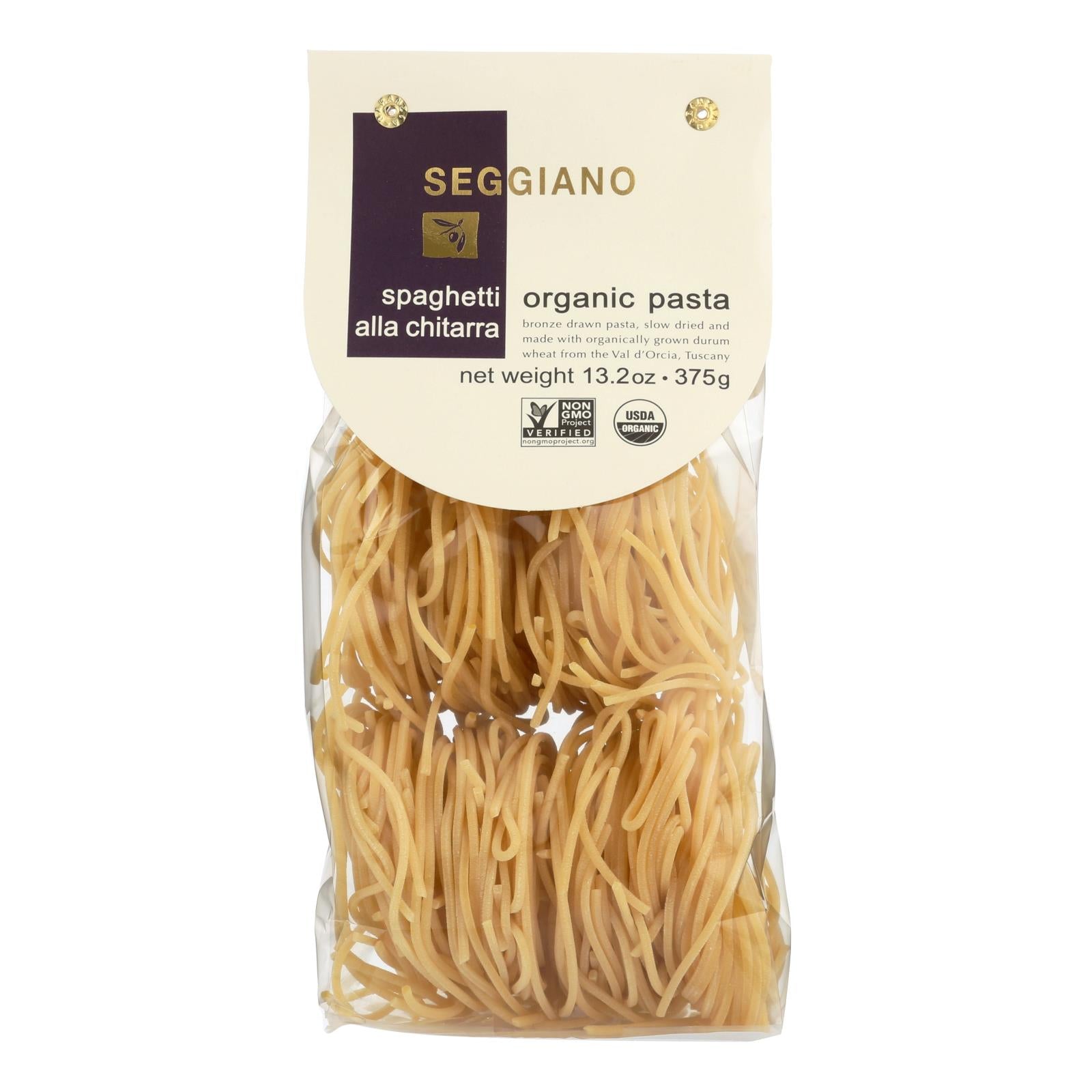 Seggiano - Pasta Organic Spaghetti Alla Chitarra - Case Of 6 - 13.2 Ounces - GreatEagleInc
