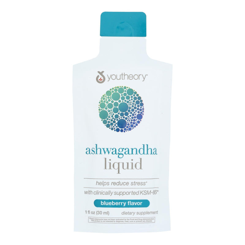 Youtheory - Liquid Ashwagandha Blueberry - Case Of 12-1 Fluid Ounces