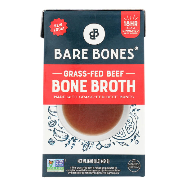 Bare Bones Broth - Bone Broth Beef Classic Grass-fed - Case Of 8-16 Fluid Ounces - GreatEagleInc