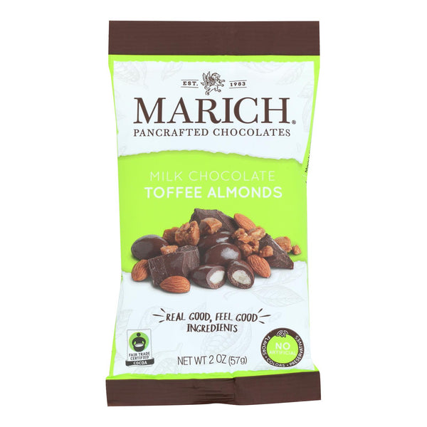Marich - Almonds Toffee Milk Chocolate - Case Of 12 - 2 Ounces - GreatEagleInc