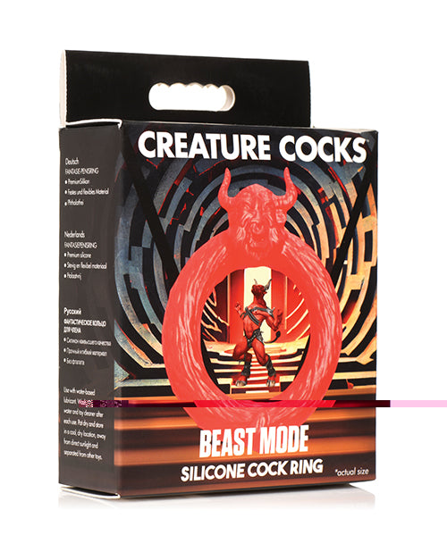 Creature Cocks Beast Mode Silicone Cock Ring - Red - GreatEagleInc
