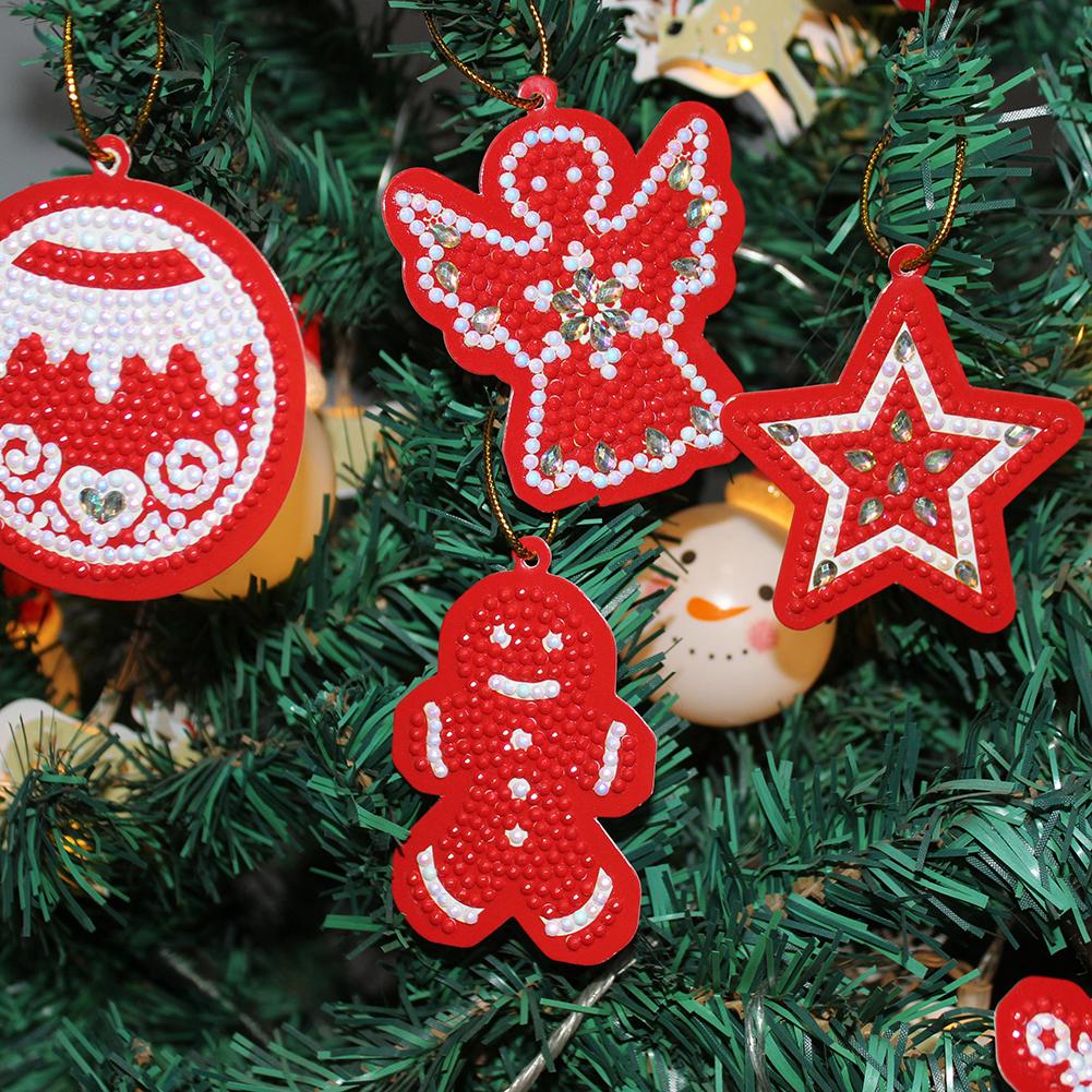 DIY Diamond Painting Christmas Tree Pendant Full Drills Special Shape Diamond Embroidery Christmas Decorations for Home