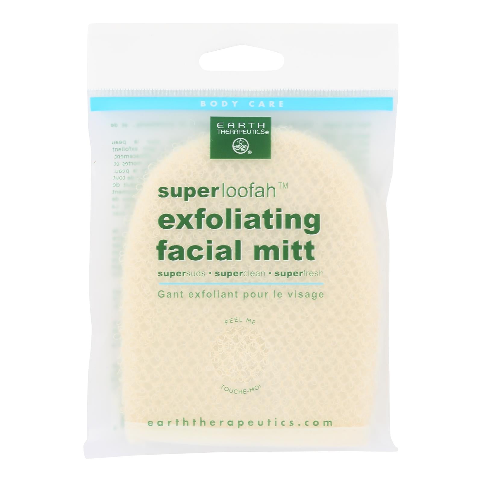 Earth Therapeutics Loofah - Super - Exfoliating - Facial Mitt - 1 Count - GreatEagleInc