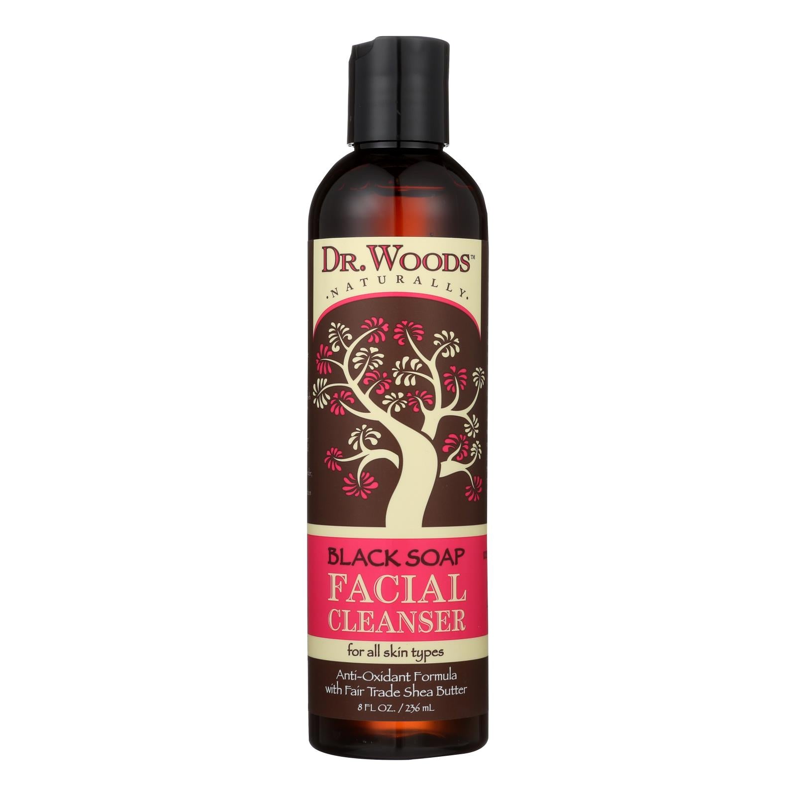 Dr. Woods Facial Cleanser Black Soap And Shea Butter - 8 Fl Oz - GreatEagleInc