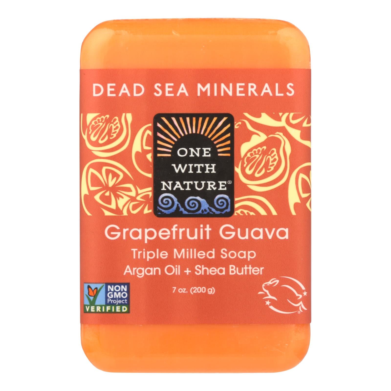 One With Nature Triple Milled Soap Bar - Grapefruit Guava - 7 Oz - Eco-Friendly Home & Grocery