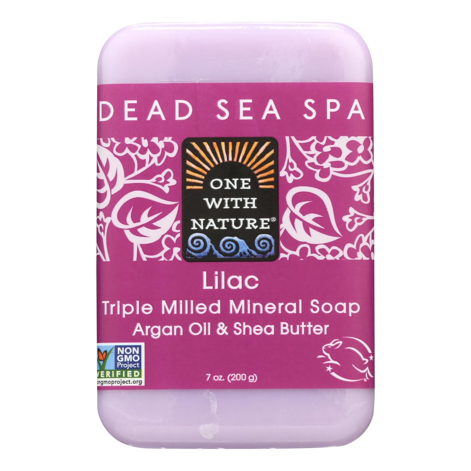 One With Nature Triple Milled Soap Bar - Lilac - 7 Oz - Eco-Friendly Home & Grocery
