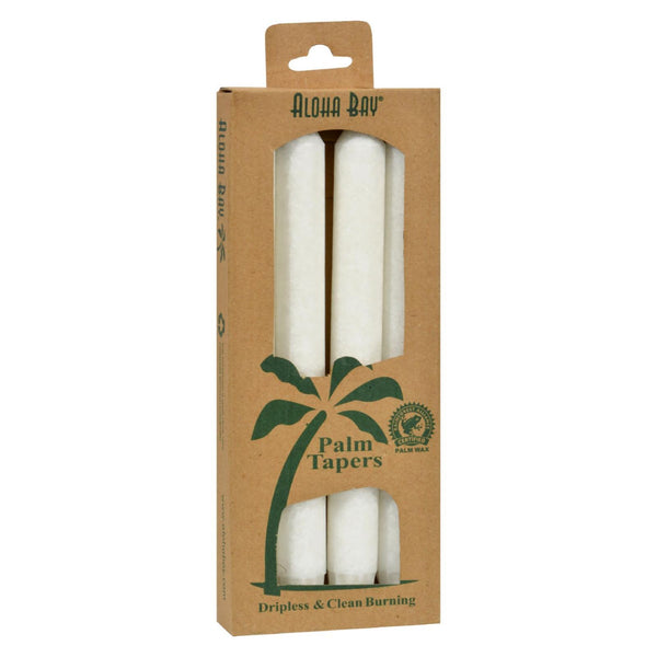 Aloha Bay - Palm Tapers - White - 4 Candles - GreatEagleInc