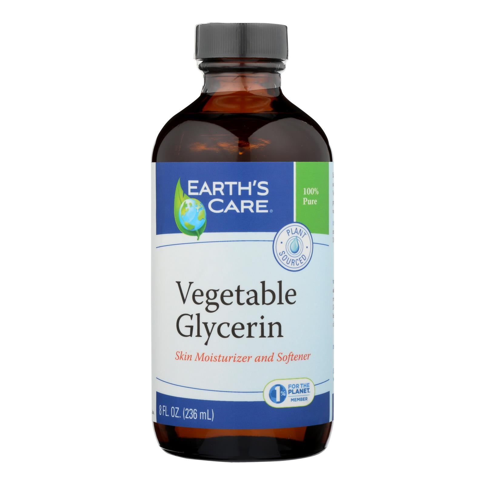 Earth's Care 100% Natural Vegan Glycerin - 8 Fl Oz - Eco-Friendly Home & Grocery