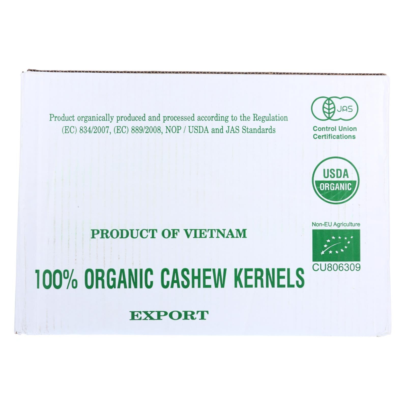 Bulk Nuts - Cashews - Organic - Whole - Raw - Case Of 25 Lbs - GreatEagleInc