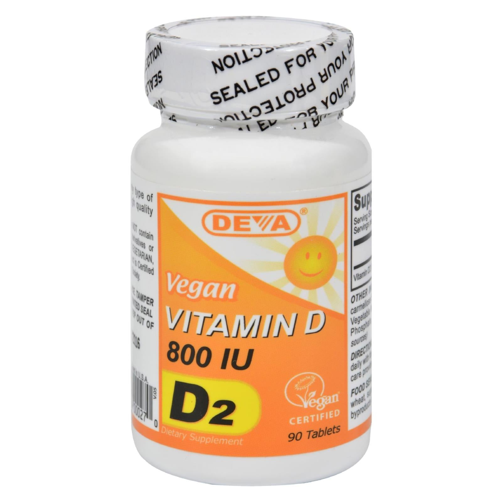 Deva Vegan Vitamins - Vitamin D - 800 Iu - 90 Tablets - GreatEagleInc