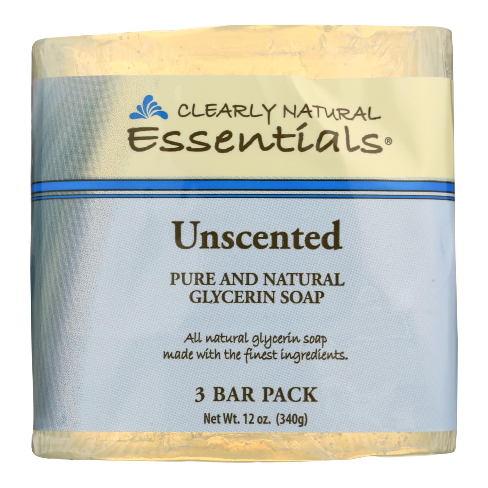 Clearly Natural Bar Soap - Unscented - 3 Pack - 4 Oz - GreatEagleInc