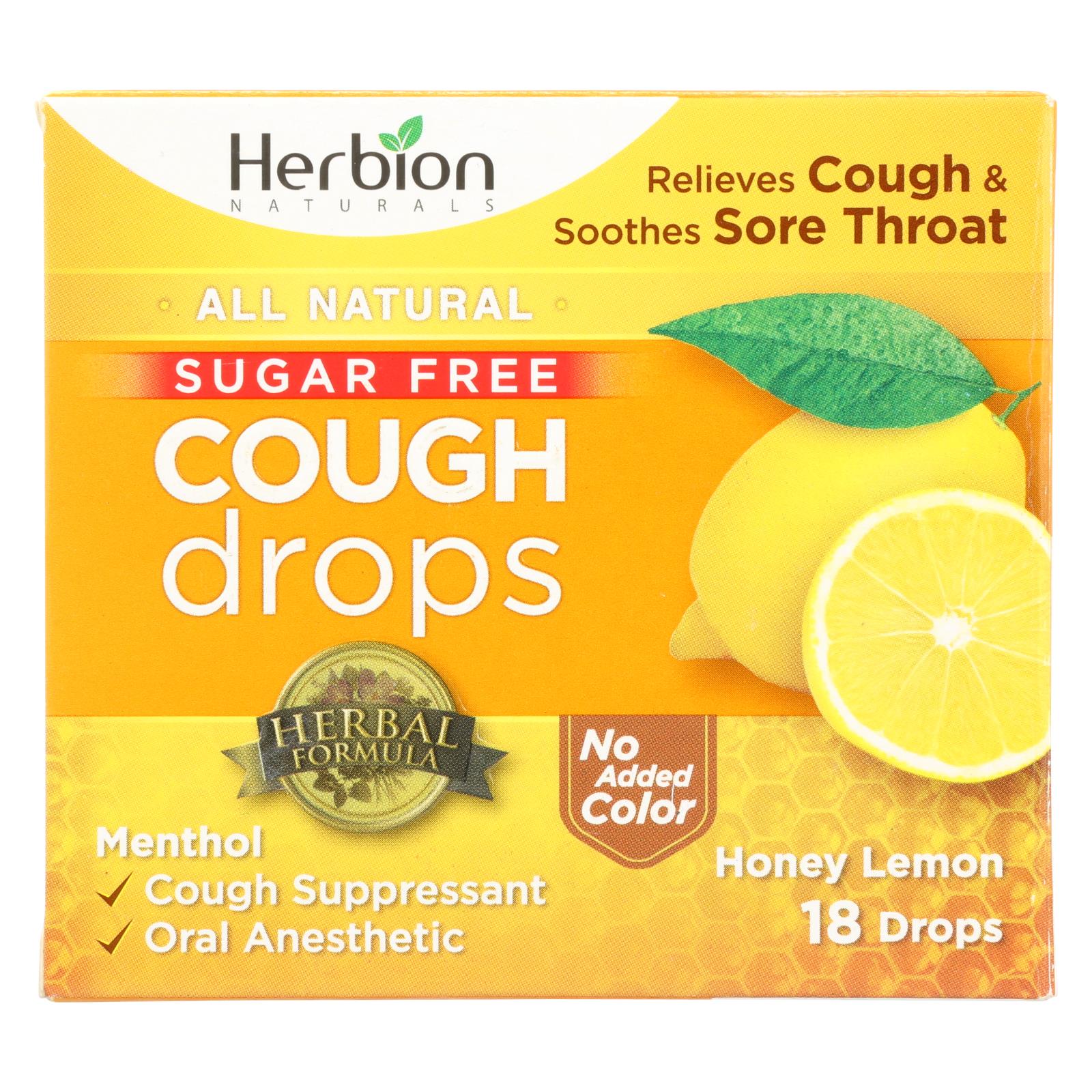 Herbion Naturals Honey Lemon Cough Drops  - 1 Each - 18 Ct - GreatEagleInc