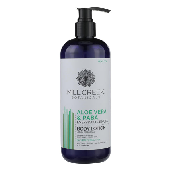Mill Creek Botanicals Aloe Vera & Paba Moisturizing Lotion  - 1 Each - 14 Fz - GreatEagleInc