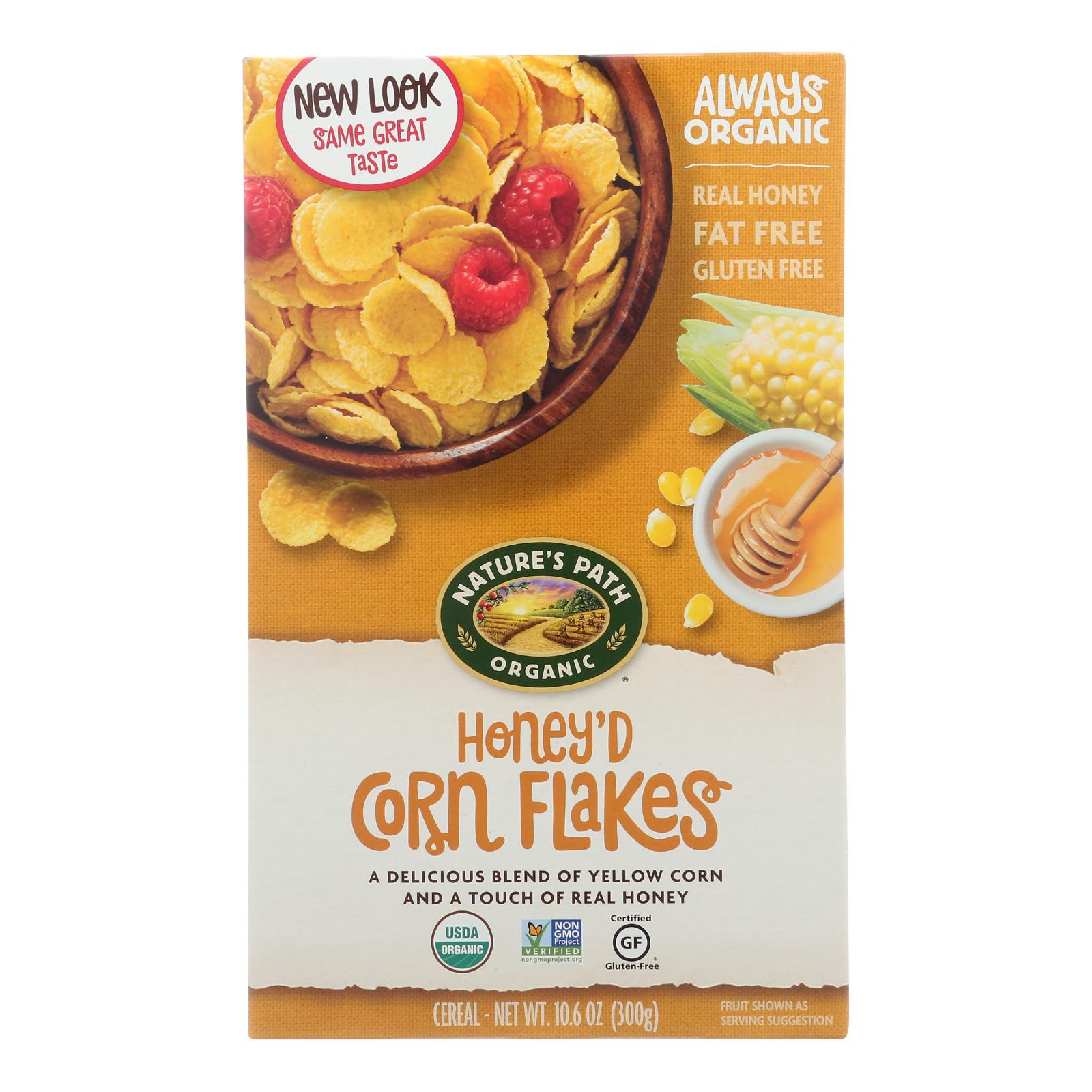 Nature's Path Organic Corn Flakes Cereal - Honey?d - Case Of 12 - 10.6 Oz. - GreatEagleInc