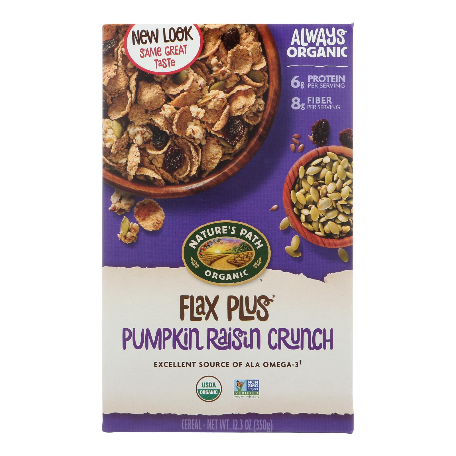 Nature's Path Organic Flax Plus Cereal - Pumpkin Raisin Crunch - Case Of 12 - 12.35 Oz. - GreatEagleInc