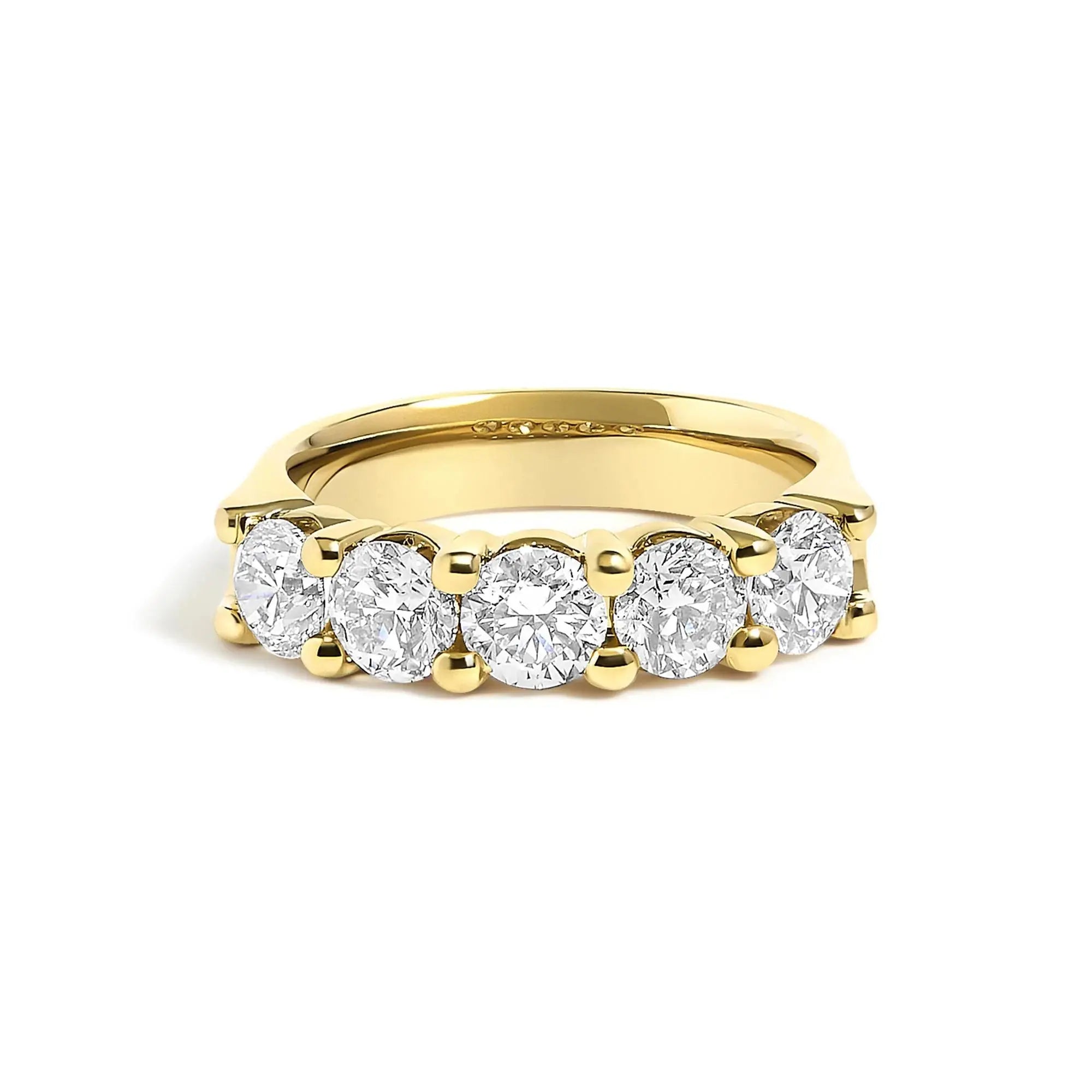 14K Gold 2.0 Cttw Round Diamond Five-Stone Band Ring Infinite Jewels