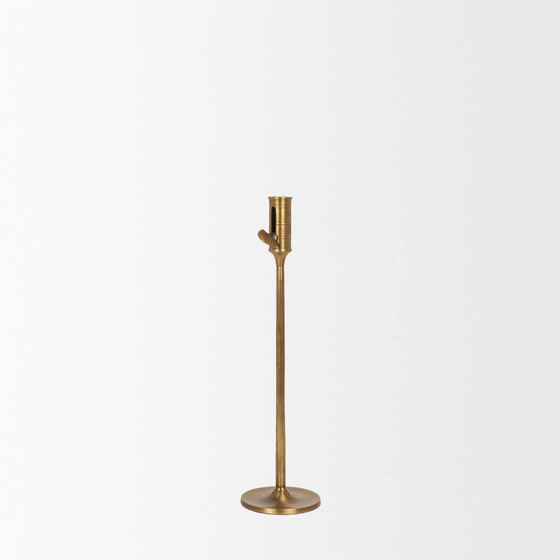 14" Antiqued Brass Metal Tabletop Taper Candlestick Homeroots Home Decor
