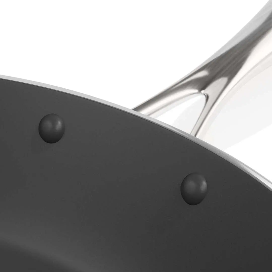 14" Black And Silver Stainless Steel Frying Pan Homeroots Kitchen & Dining