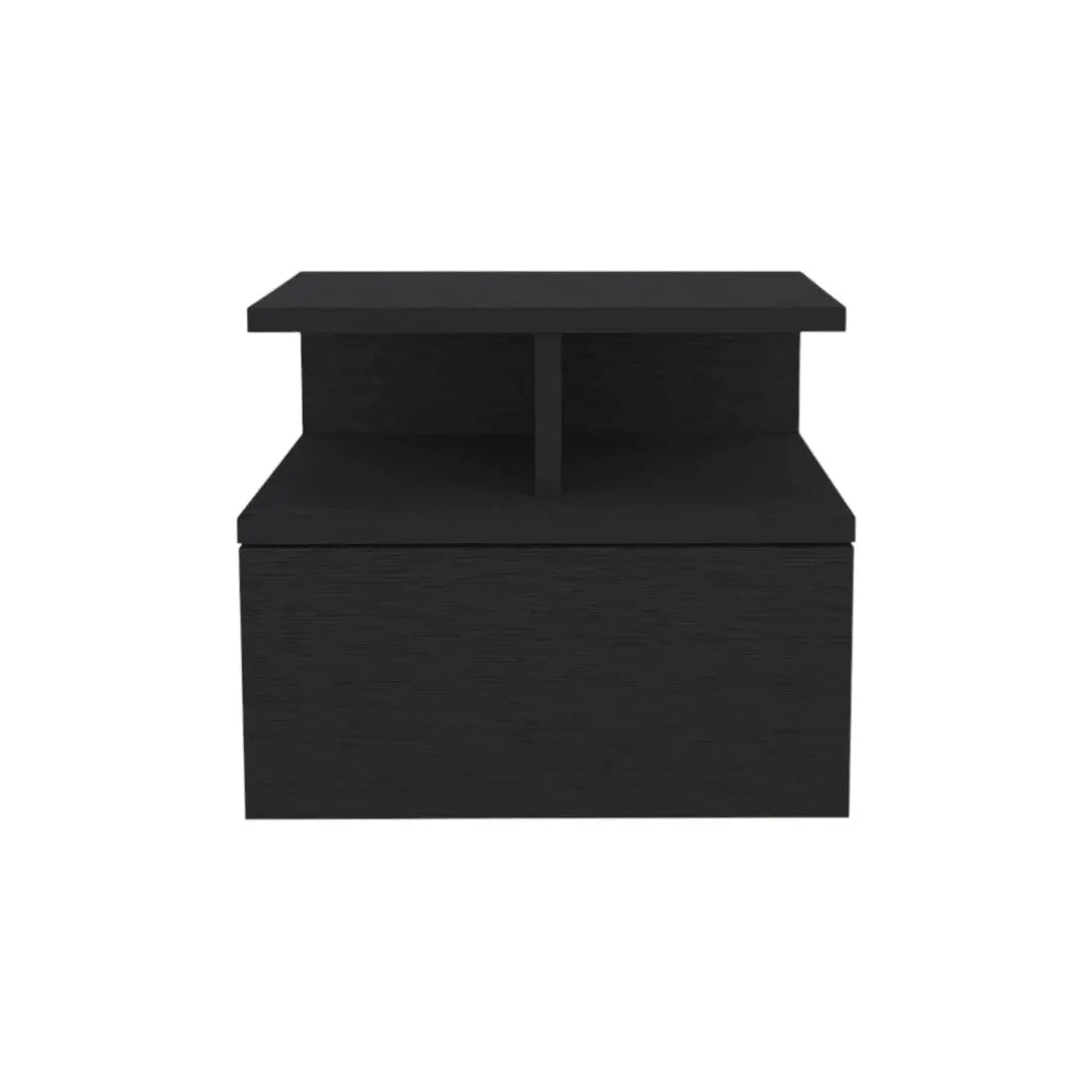 14" Black Wood One Drawer Floating Nightstand Homeroots Bed & Bath