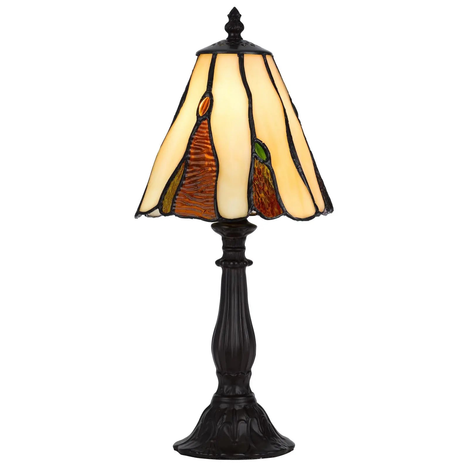 14" Bronze Abstract Round Tiffany Lamp With Cone Shade Homeroots Lighting