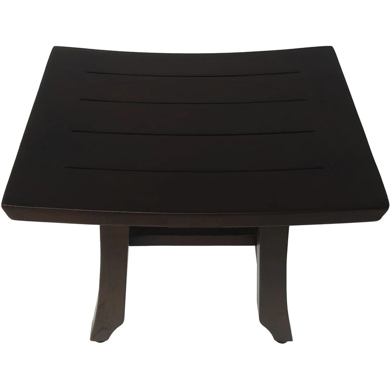 14" Brown Teak Shower Bench Homeroots Bed & Bath