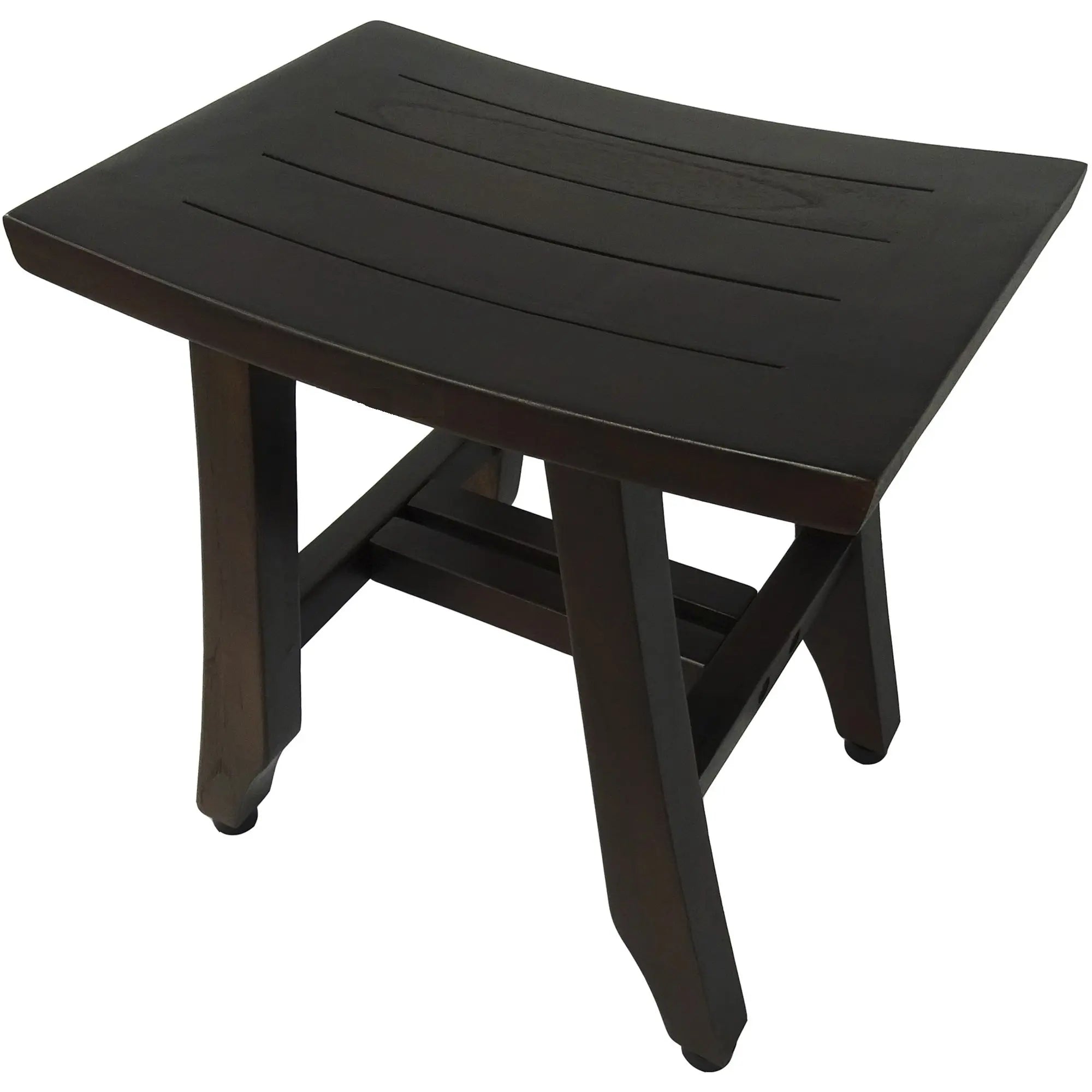 14" Brown Teak Shower Bench Homeroots Bed & Bath