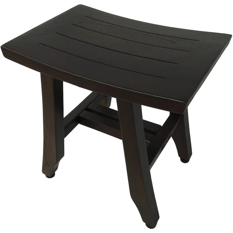 14" Brown Teak Shower Bench Homeroots Bed & Bath