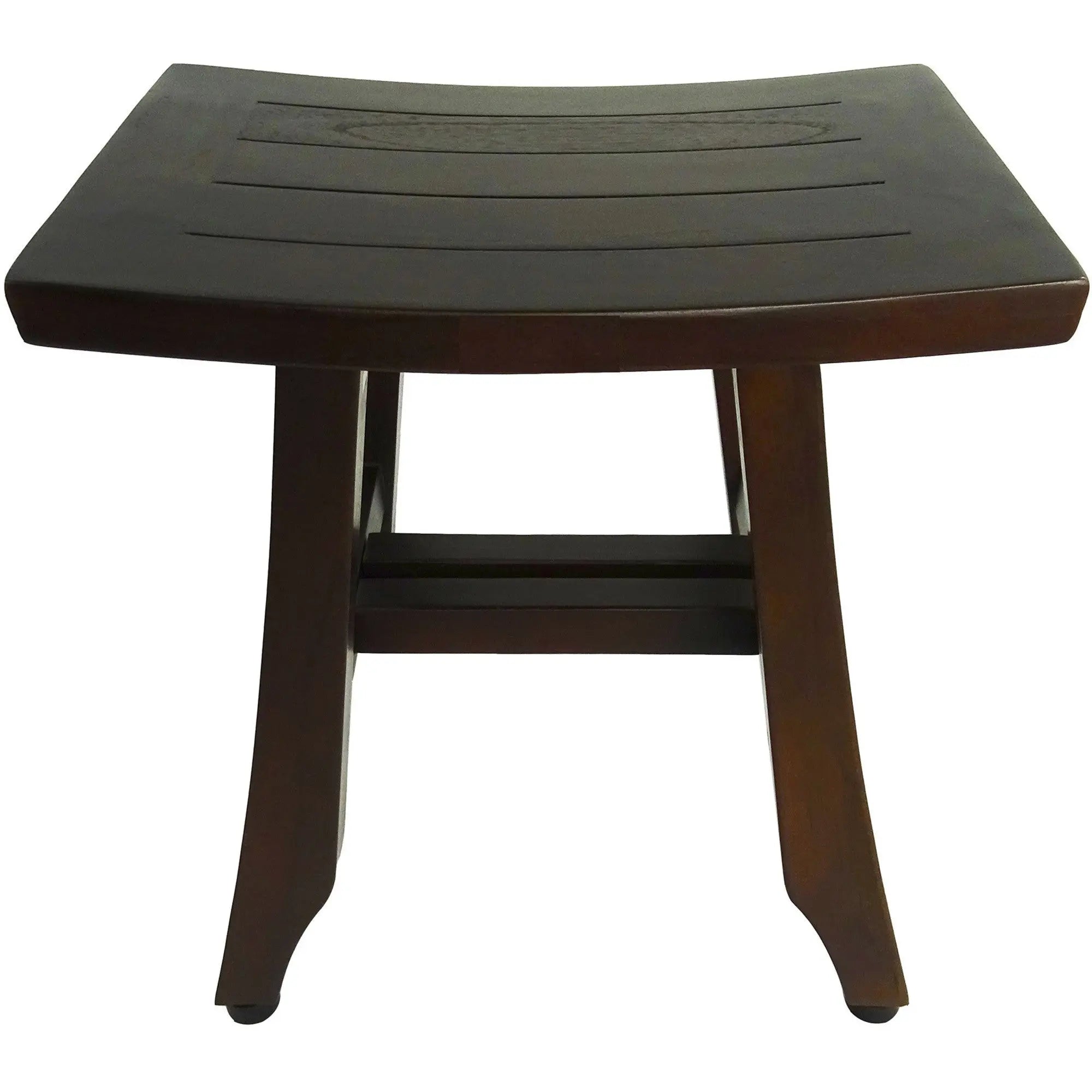 14" Brown Teak Shower Bench Homeroots Bed & Bath