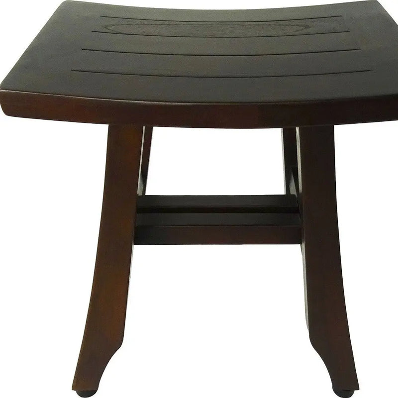 14" Brown Teak Shower Bench Homeroots Bed & Bath