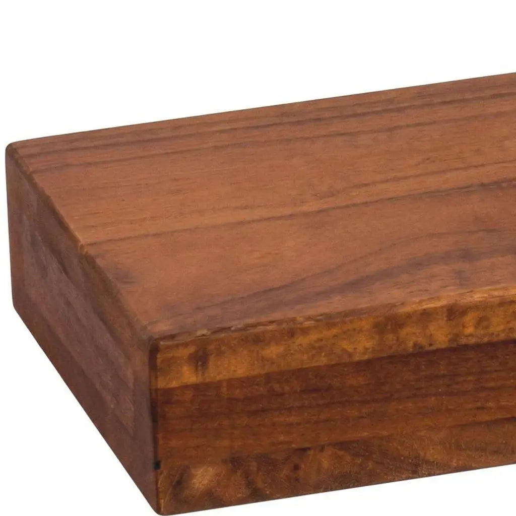 14" Brown Wood Wall Mounted Floating Shelf Homeroots Organization
