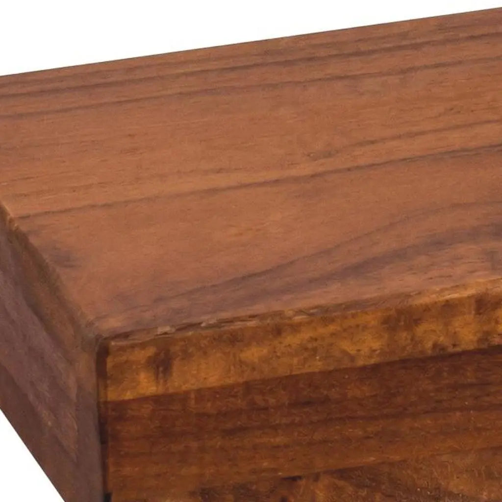 14" Brown Wood Wall Mounted Floating Shelf Homeroots Organization