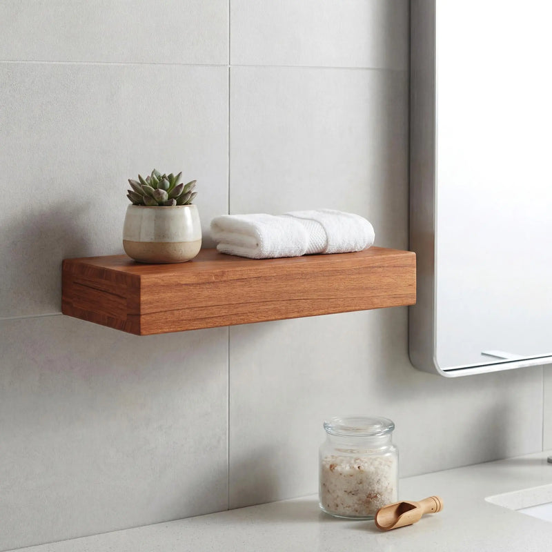 14" Brown Wood Wall Mounted Floating Shelf Homeroots Organization